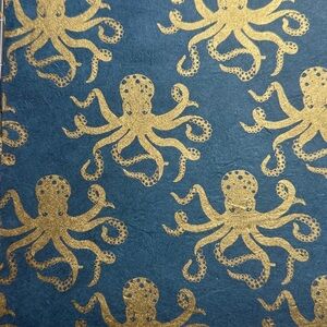 Coming soon! Gold octopus cover design. Hand Sewn Artist Journal Made in Alaska